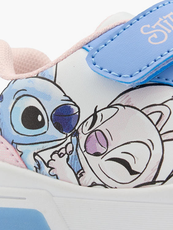 Blauwe sneaker klittenband litchjes Stitch