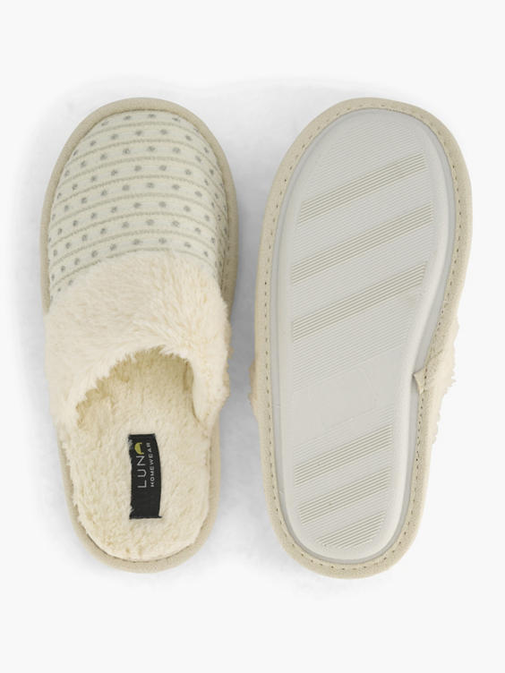 Witte instap pantoffel 