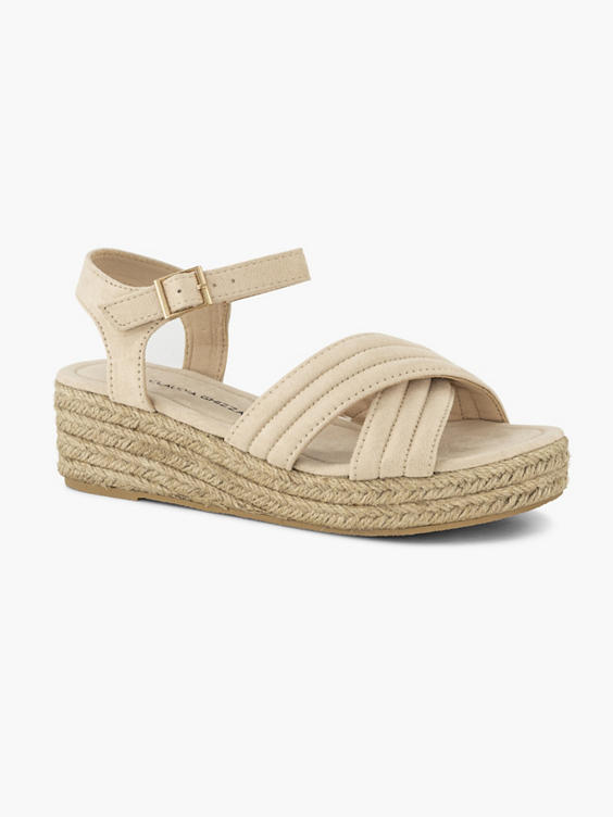 Beige sandalette sleehak