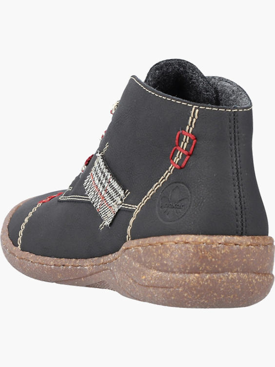 Rieker Damen Sneaker N8103 – Beige Schnürschuhe Mit Reißverschluss, Extraweite H, Leichte Sohle | Bequem & Alltagstauglich