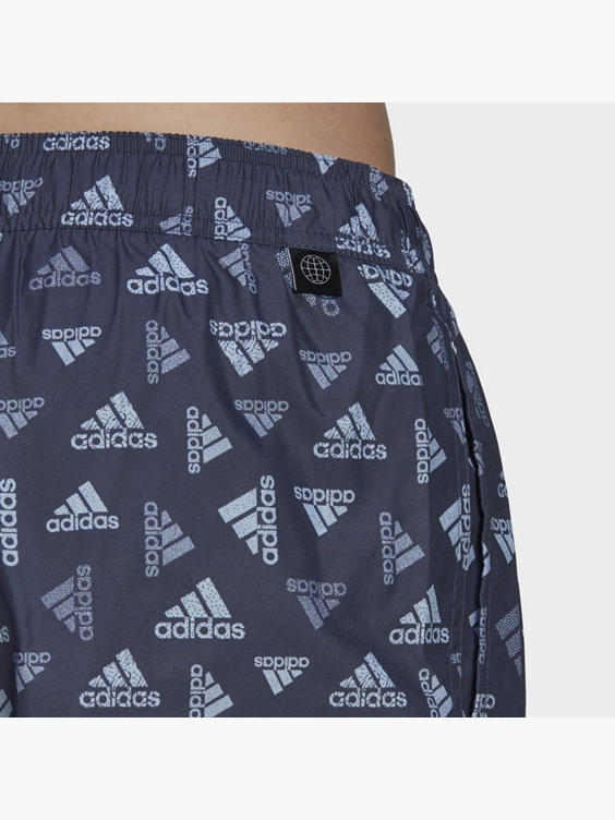 adidas) Logo Print CLX Very Short Length Badeshorts in blau | DEICHMANN